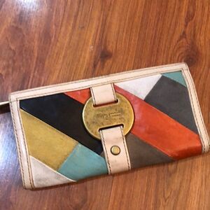 Fifty Four Fosssil vintage Patchwork suede wallet